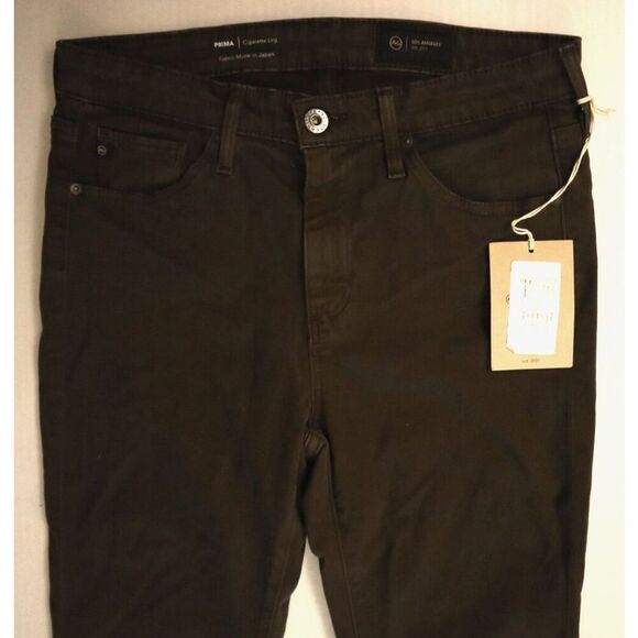 AG Adriano Goldschmied Women's Sz 26 Brown Prima Mid-Rise Cigarette Pants - Picture 1 of 9